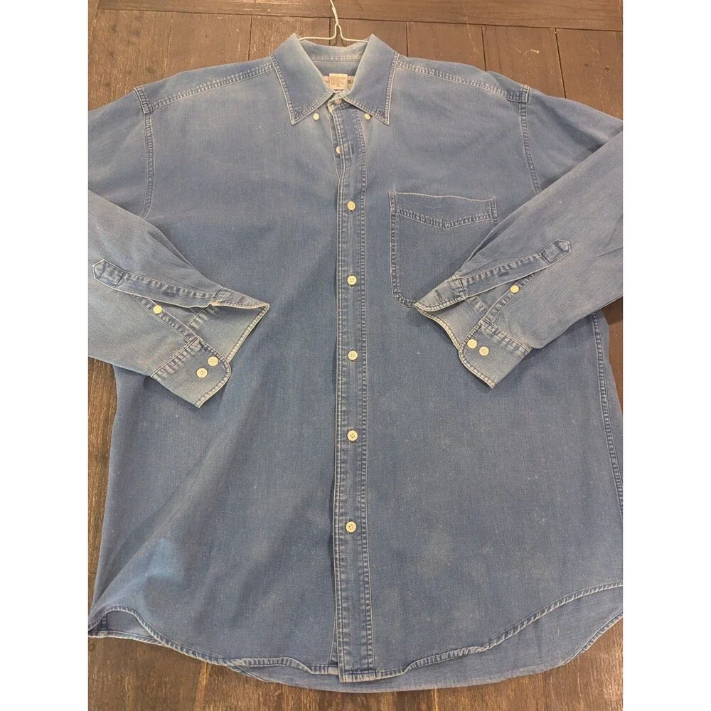 Banana Republic Vintage 80s 90s Denim Shirt Sz Large Tranisitional Era Y2k